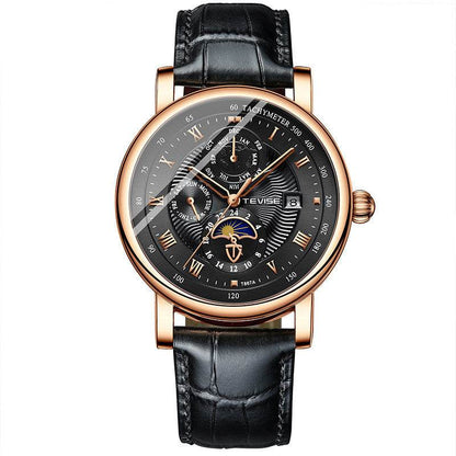 Automatic Mechanical Men's Tourbillon Watch - Premium Leather & Glass - Buy Center