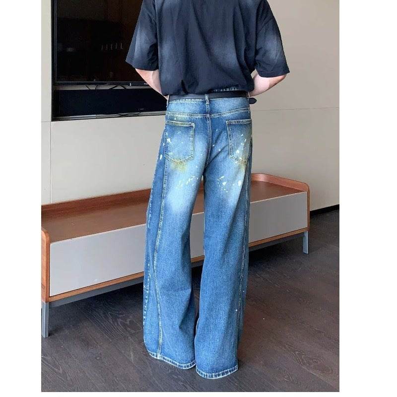 Retro Deconstruction Stitching Jeans - Stylish Mid Waist Pants for All - Buy Center