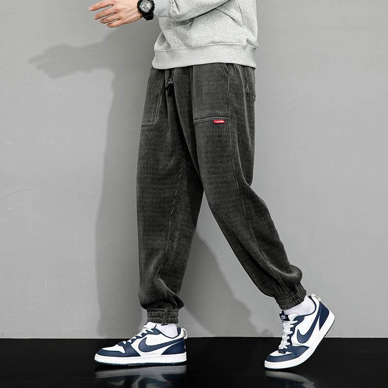 Men's Plus-Size Corduroy Casual Pants - Loose Wide Leg for Autumn Style - Buy Center
