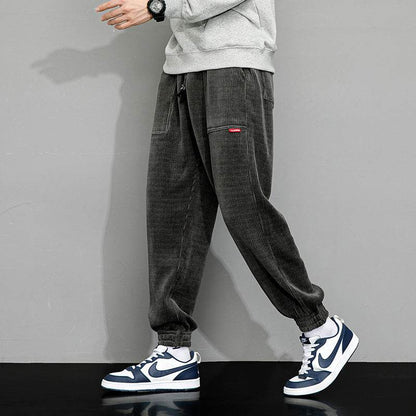 Men's Plus-Size Corduroy Casual Pants - Loose Wide Leg for Autumn Style - Buy Center