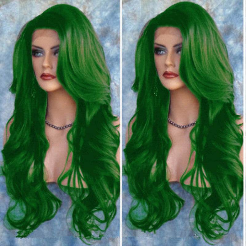 Big Wave Wig - Stylish Human Hair with Qi Bangs for Effortless Elegance - Buy Center