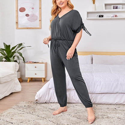 Buycenter Leisure Fashion Jumpsuit - Short-Sleeved in Dark Gray - Buy Center