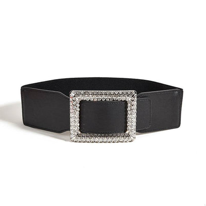 Stylish Wide Belt with Square Buckle - Bohemian & Retro Chic Accessory - Buy Center