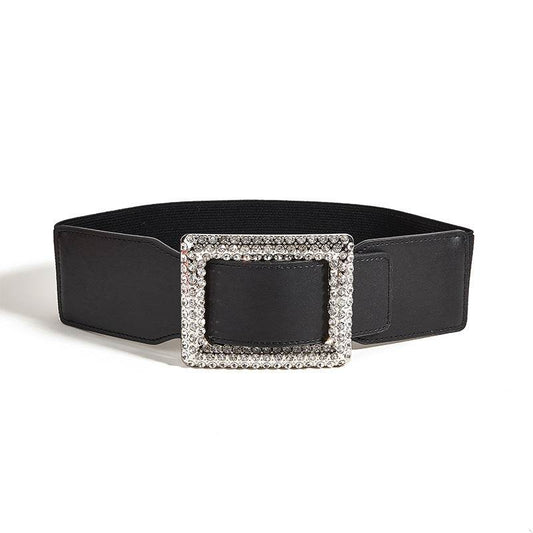 Stylish Wide Belt with Square Buckle - Bohemian & Retro Chic Accessory - Buy Center