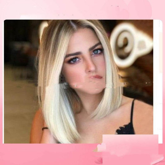 Gradient Medium-Length Curly Rose Wig - Trendy Cosplay & Everyday Style - Buy Center