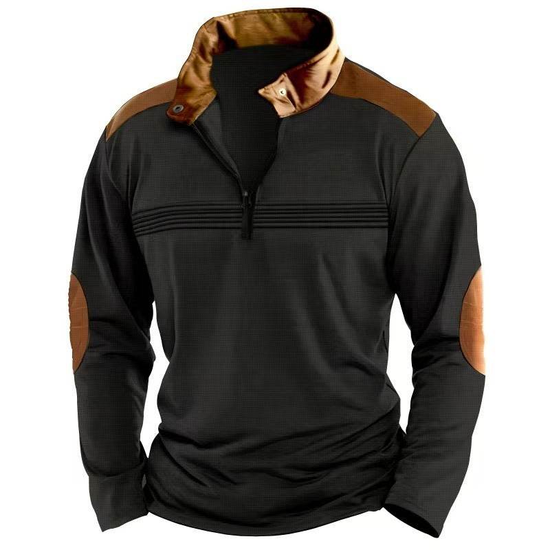 Men's Long Sleeve Polo Shirt with Zipper - Stylish & Comfortable in Multiple Colors - Buy Center