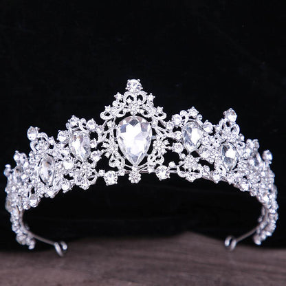 Baroque Rhinestone Crystal Bridal Crown - Elegant Wedding Hair Jewelry - Buy Center