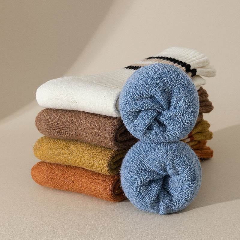 Men's Fleece-Lined Cotton Sports Stockings - Stripes & Plaid Patterns - Buy Center