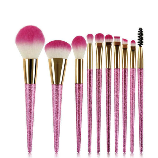10 Crystal Makeup Brushes Set - Soft Bristles for Flawless Application - Buy Center