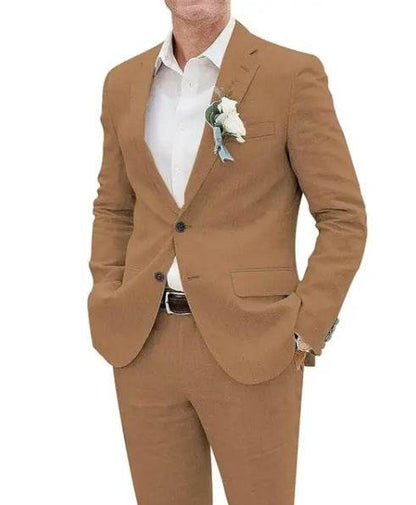 Buycenter Casual Men's Linen Suit - Fashion Slim Fit for All Occasions - Buy Center