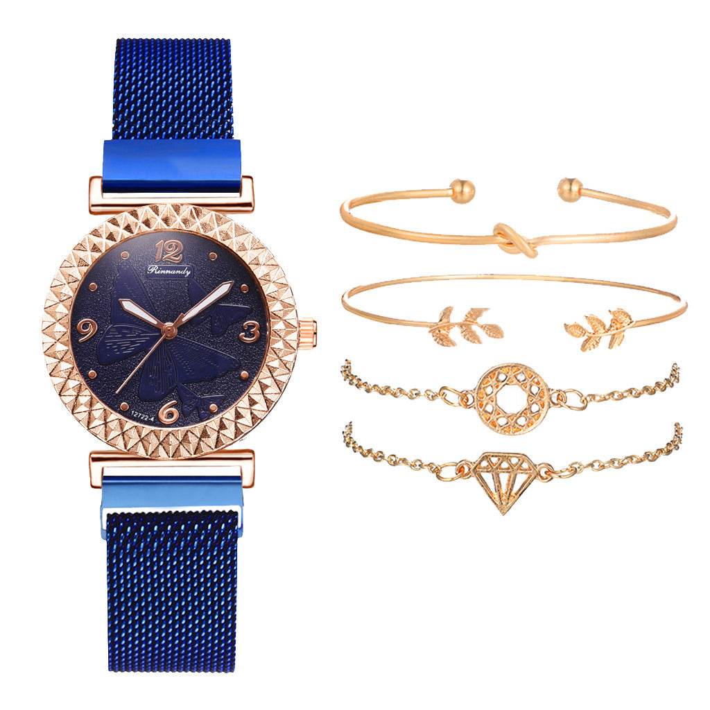 Elegant Butterfly Watch & Bracelet Set - Chic Quartz for Women - Buy Center
