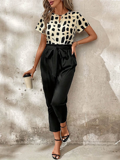 Autumn Women's Bat Wing Sleeve Top & Solid Color Trousers Set - Buy Center