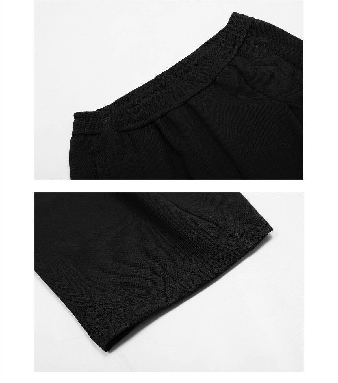 American-Style Wide-Leg Pants - Deconstructive Design in Black & Gray - Buy Center