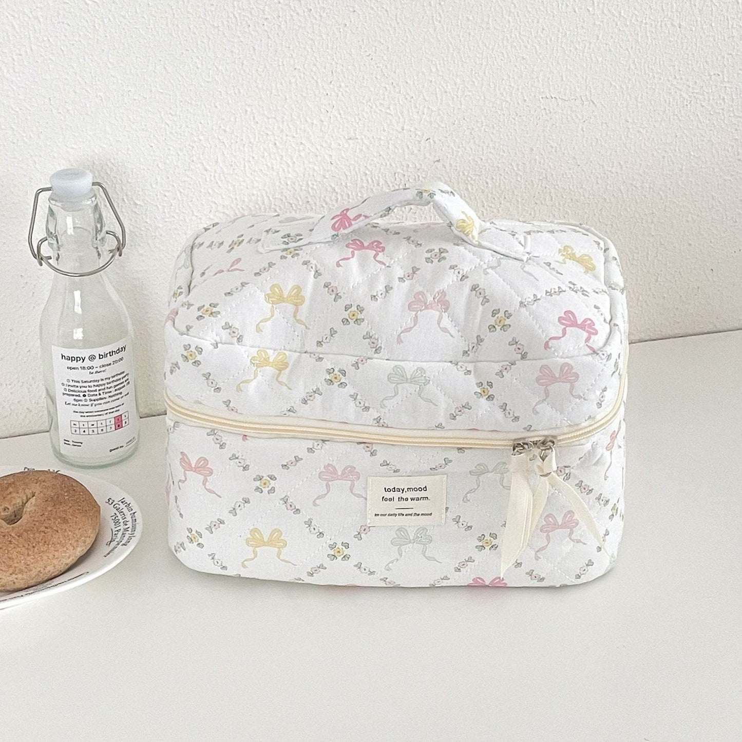 Colorful Bowknot Portable Storage Bag - Large Capacity Clutch for Daily Use - Buy Center