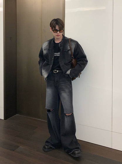 Buycenter Loose Straight Casual Trousers - Wide Leg, Blue & Black Options - Buy Center