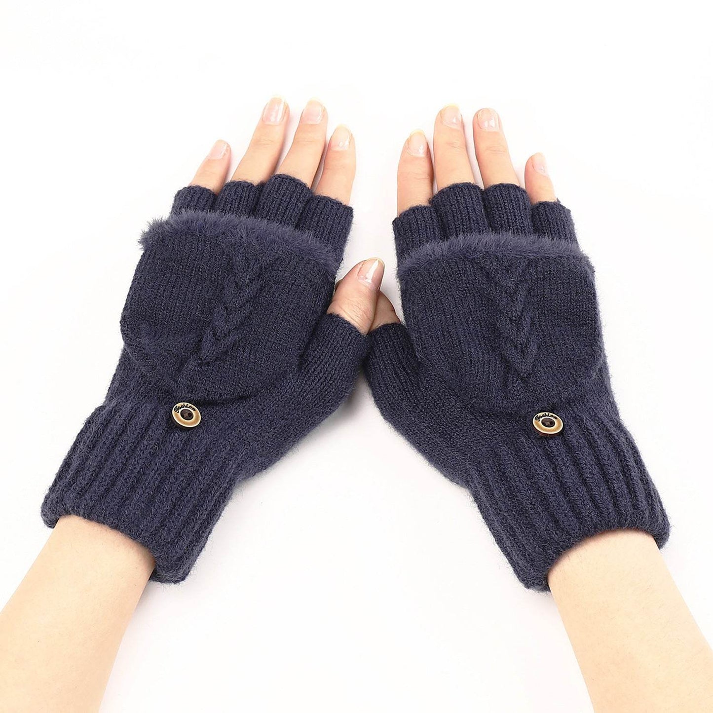 Women's Touchscreen-Friendly Wool Fingerless Gloves - Chic & Warm Winter Style - Buy Center