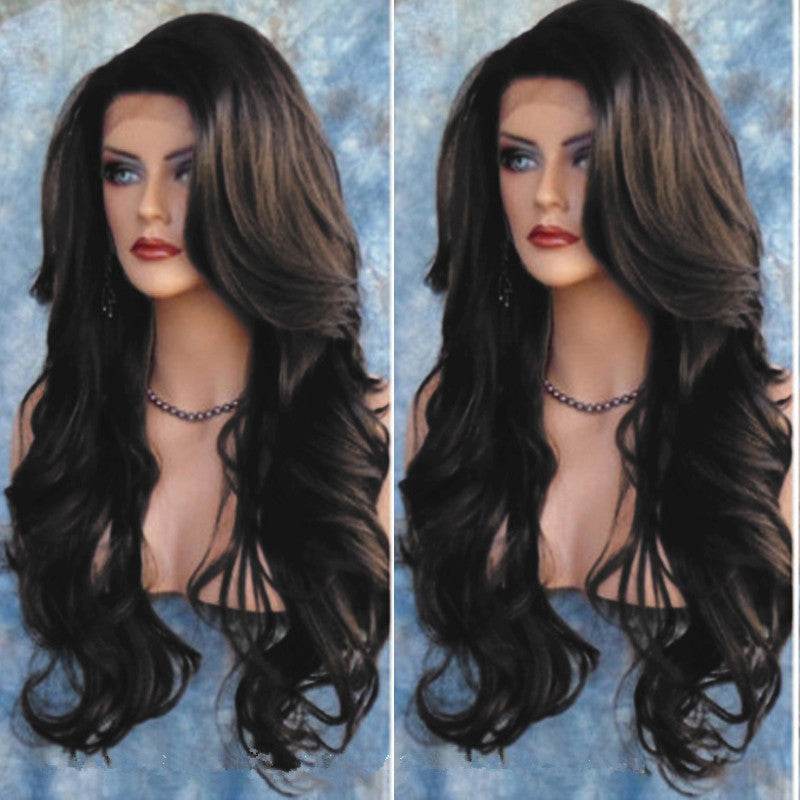Big Wave Wig - Stylish Human Hair with Qi Bangs for Effortless Elegance - Buy Center