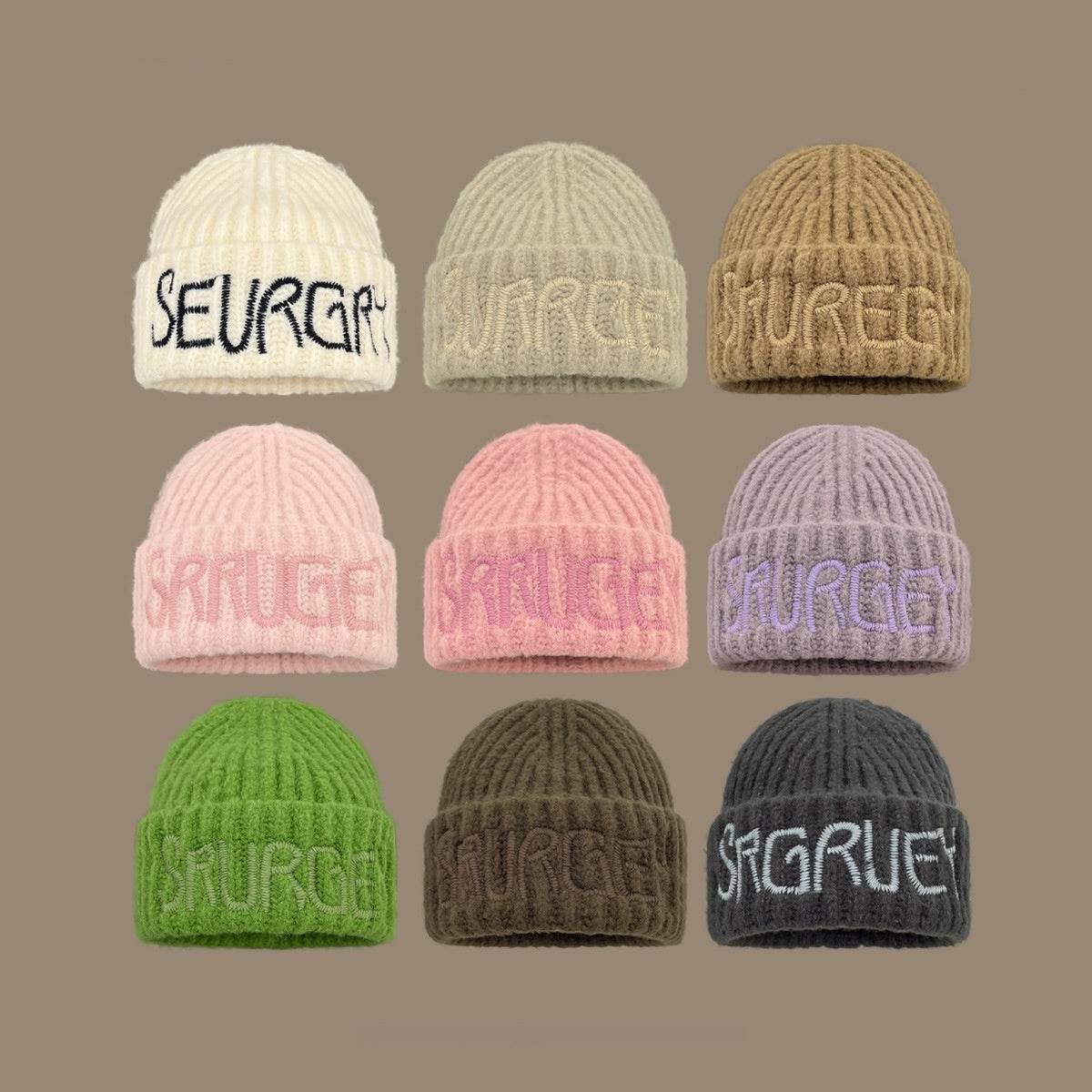 Korean Fashion Wool Hat - Trendy Lettered Design for Winter Style - Buy Center