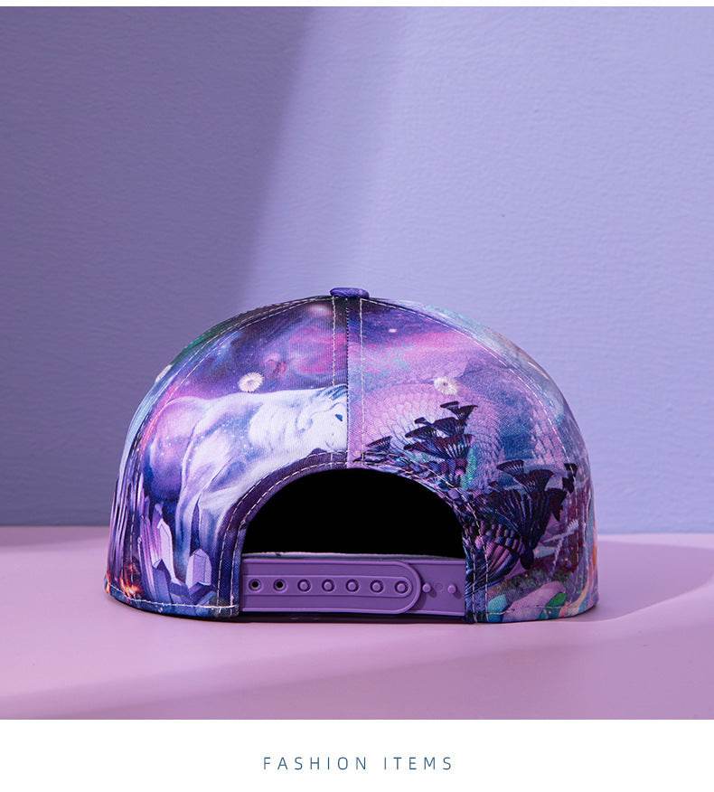 Buycenter Hip Hop Printed Hat for Men - Breathable Summer Dome Style - Buy Center