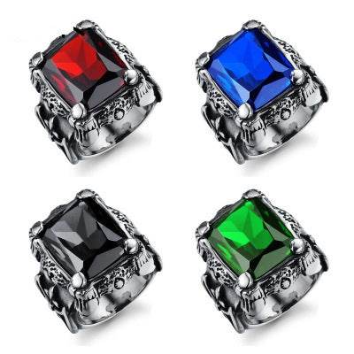 Stylish Titanium Steel Men's Zircon Ring - Trendy Geometric Design 2025 - Buy Center