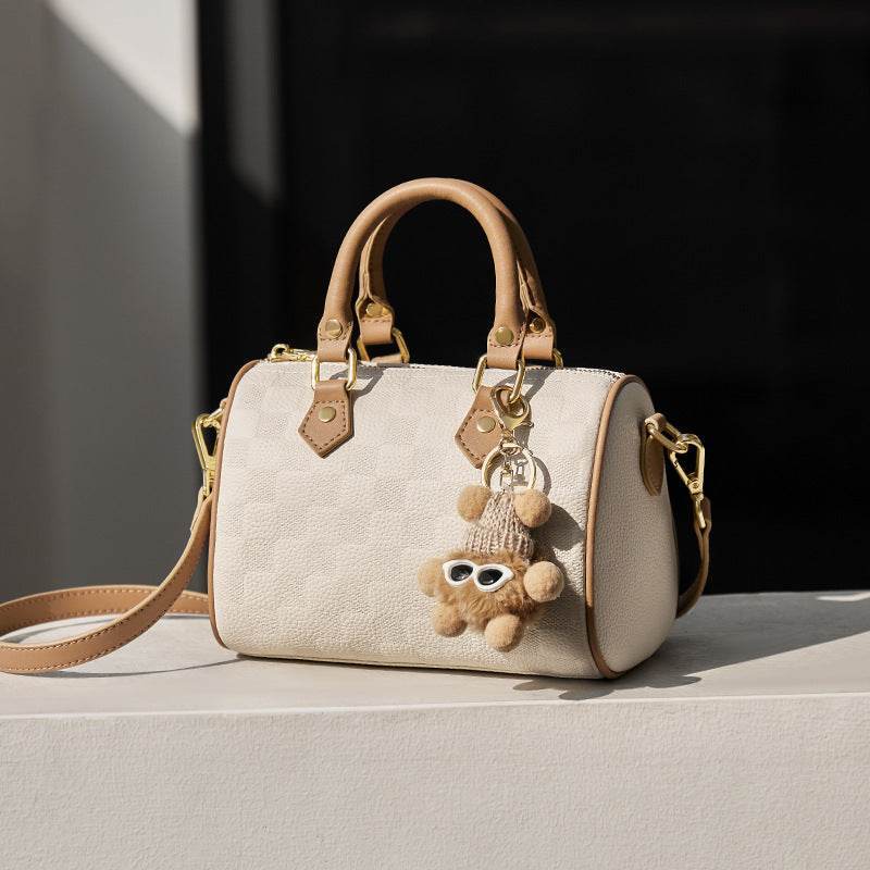 Buycenter Genuine Leather Crossbody Bag - Soft White Boston Design - Buy Center