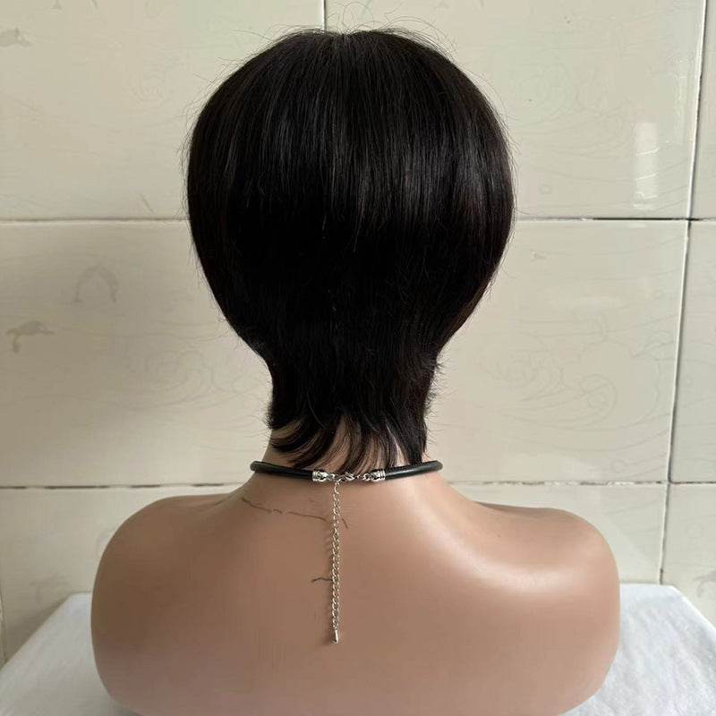 Short Straight Wig for Women - 100% Real Human Hair, Stylish Design - Buy Center