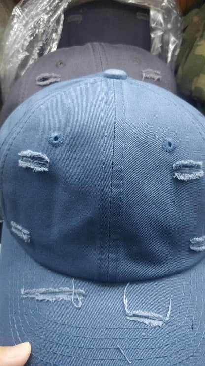 Buycenter Men's Ripped Baseball Cap - Vintage Hip Hop Style, Multiple Colors - Buy Center