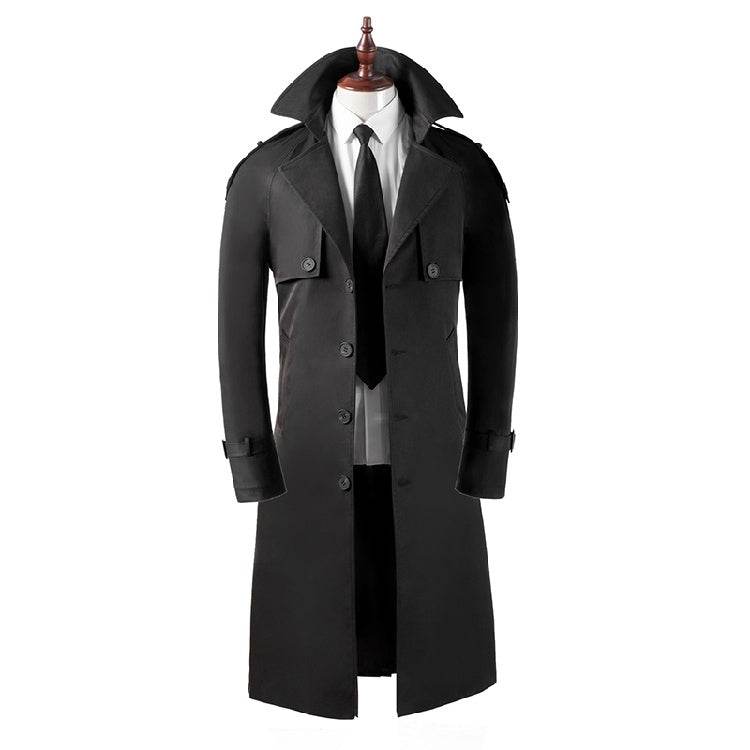 Buycenter Men's Slim Trench Coat - Stylish Over-the-Knee Fashionwear - Buy Center