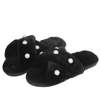 Buycenter Women's Pearl Cross Slippers - Cozy Indoor/Outdoor Footwear - Buy Center