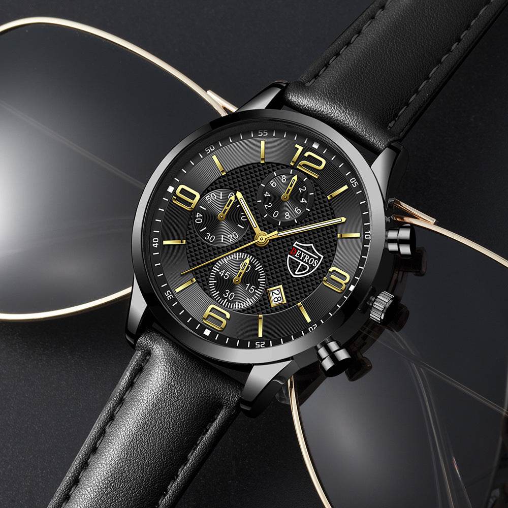 Men's Calendar Quartz Watch - Stylish Fashion Design for 2025 Trends - Buy Center