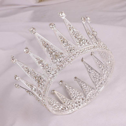 Alloy Retro Round Bridal Crown - Elegant Wedding Hair Jewelry 2025 - Buy Center