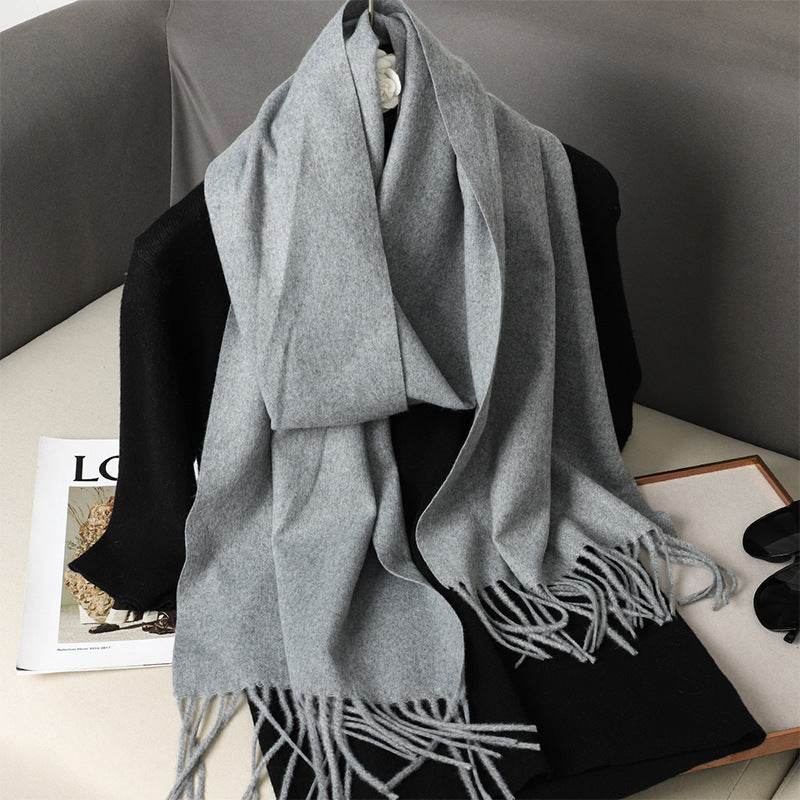 Solid Color Cashmere-like Scarf for Women - Warm, Quick-Drying Shawl - Buy Center