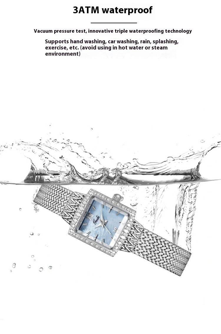 Niche Fritillary Waterproof Quartz Watch - Luxury Square Design for Women - Buy Center