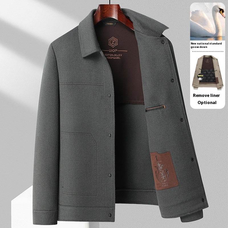 Handmade Wool Polo Collar Jacket - Premium Men's Outerwear for Style - Buy Center