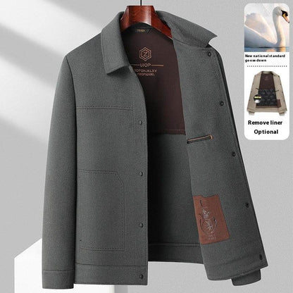 Handmade Wool Polo Collar Jacket - Premium Men's Outerwear for Style - Buy Center