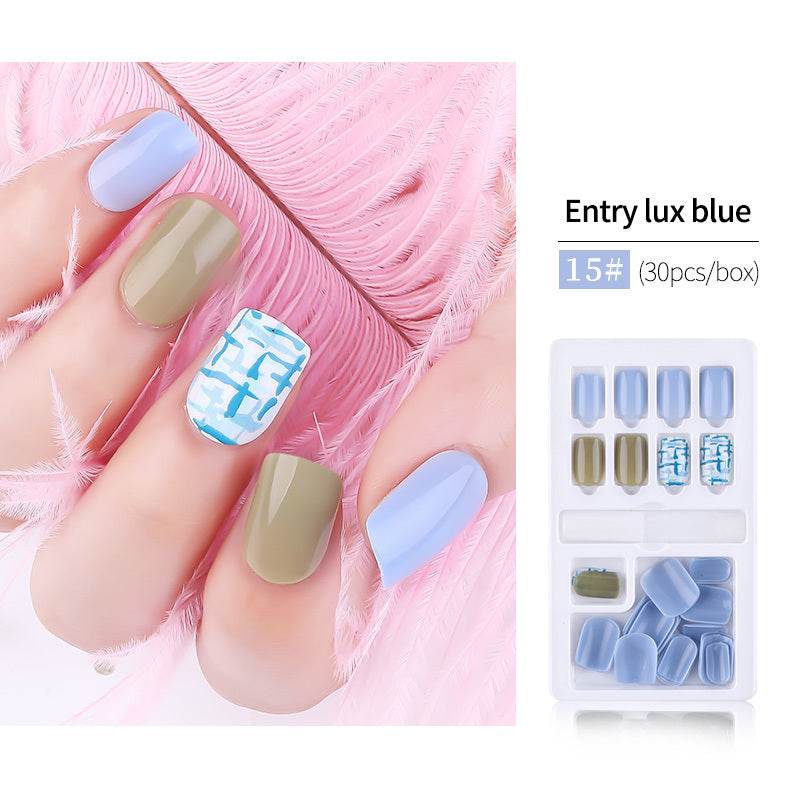 30pcs Detachable False Nail Tips Set - Stylish Full Cover Short Nails - Buy Center