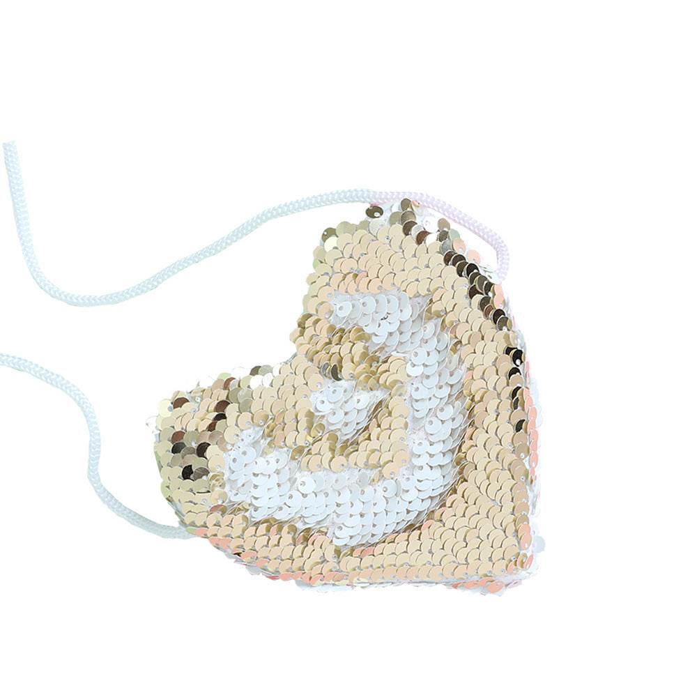 Heart-Shaped Sequined Purse Lanyard - Stylish Girls' Accessory for Gifts - Buy Center