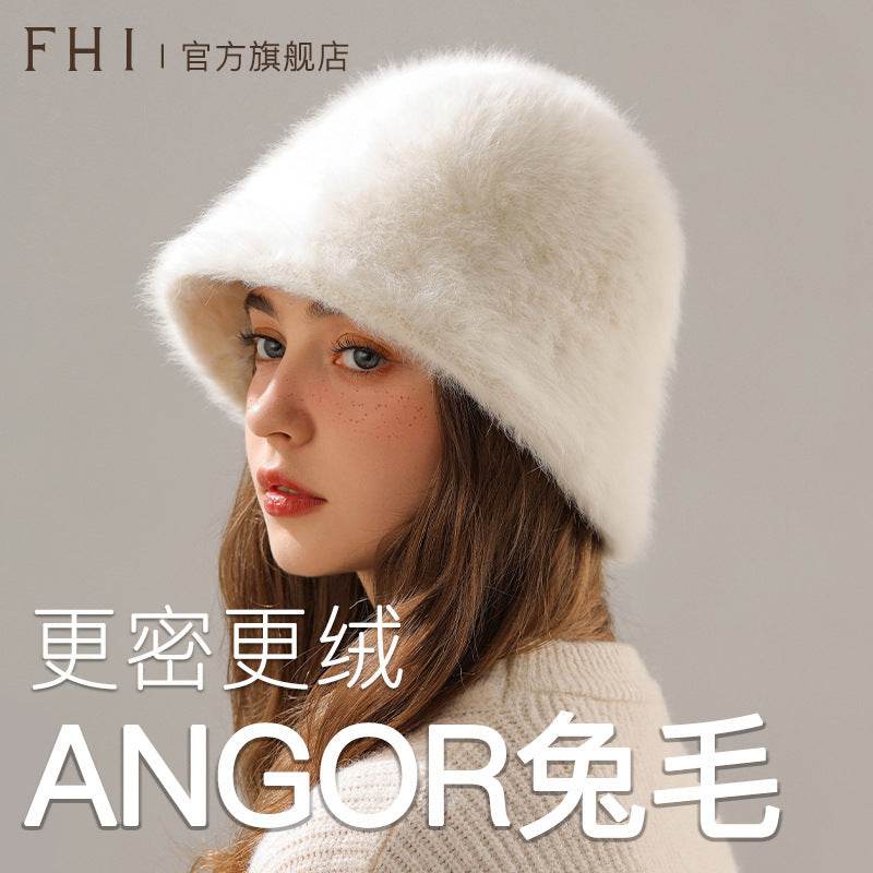 Big Head Rabbit Plush Hat - Milky White, Cozy Fashion for Women - Buy Center