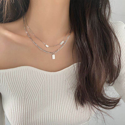 Elegant Simple Double Layer Stacked Necklace - Stylish Pearls Jewelry - Buy Center