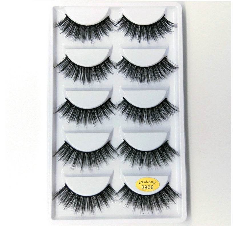 Luxurious 3D Mink Hair False Eyelashes - 5 Pairs for Stunning Volume - Buy Center