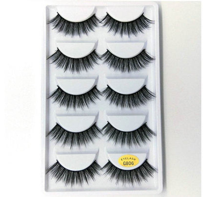 Luxurious 3D Mink Hair False Eyelashes - 5 Pairs for Stunning Volume - Buy Center