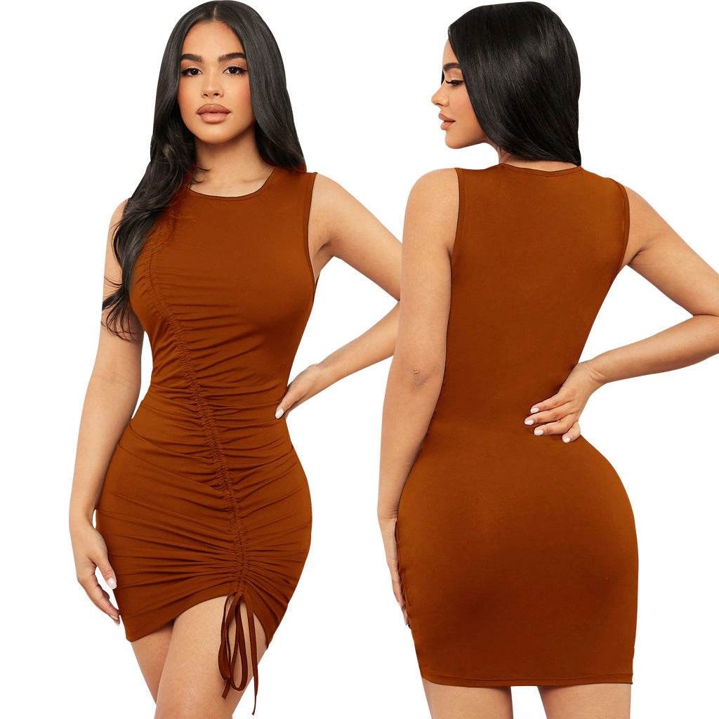 Buycenter Women's Solid Color Ruffle Dress - Stylish Sleeveless Jumpsuit - Buy Center