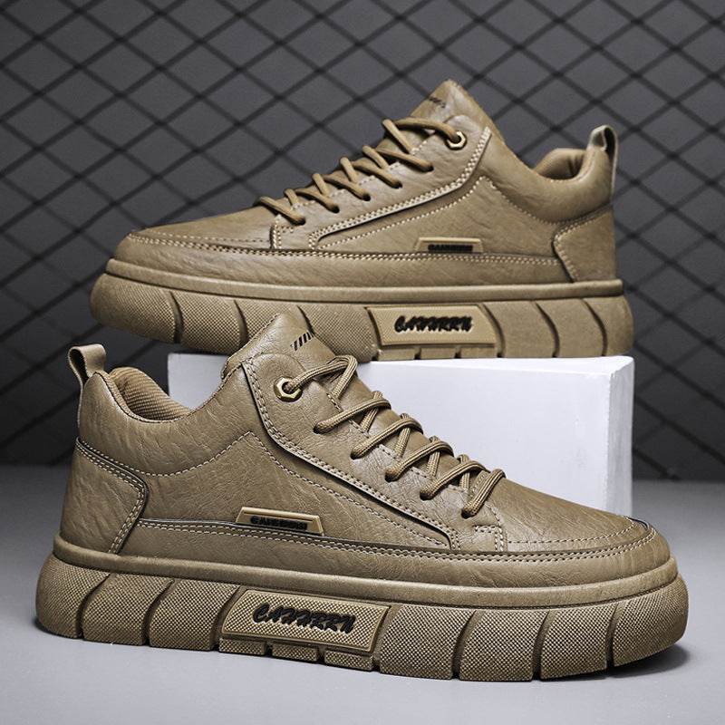Men's Casual Leather Shoes - Height Increasing Thick Bottom Design - Buy Center