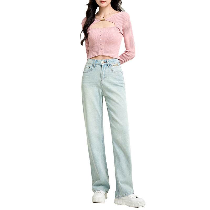 Women's High Waist Wide Leg Jeans - Trendy & Slimming Casual Style - Buy Center