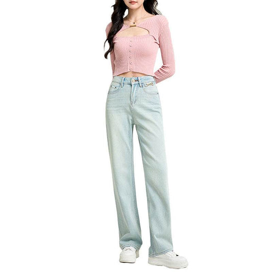 Women's High Waist Wide Leg Jeans - Trendy & Slimming Casual Style - Buy Center