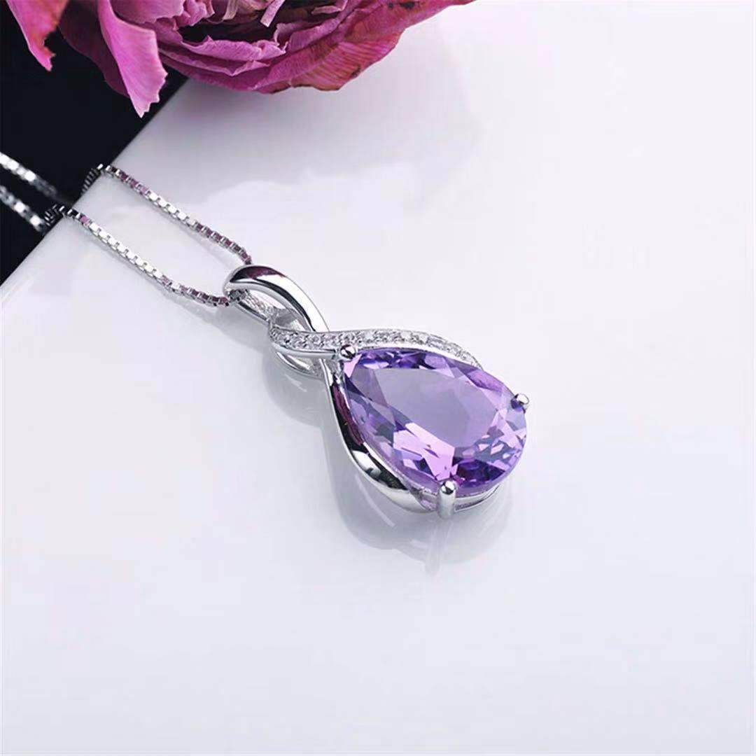 Buycenter Natural Topaz Pendant Necklace - Elegant Clavicle Jewelry for Women - Buy Center