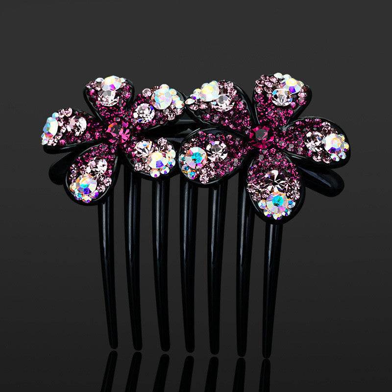 Inserting Comb Hair Ornament - Korean Bow with Sparkling Austrian Diamonds - Buy Center