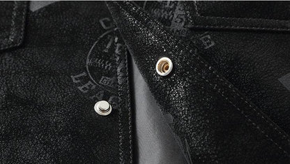 Men's Thin Lapel PU Leather Jacket - Stylish with Multiple Pockets - Buy Center