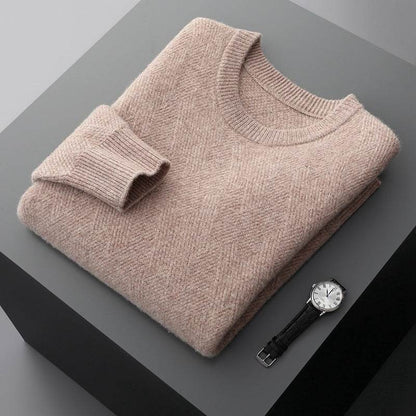 Men's Round Neck Pullover Sweater - Loose Fit Thick Wool for Comfort - Buy Center