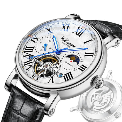 Men's High-End Waterproof Mechanical Watch - Luminous Hollow Flywheel Design - Buy Center